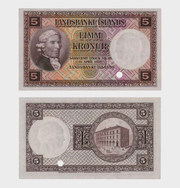 1928 - 5 Kronur - SPECIMEN