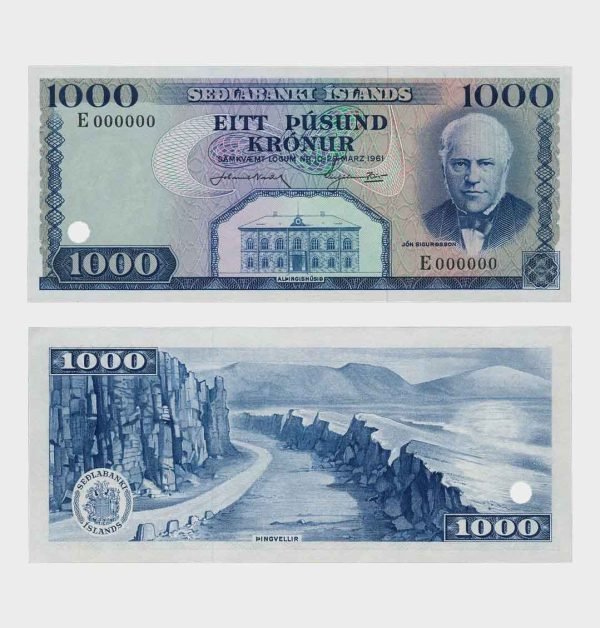 1961 - 1000 Kronur - SPECIMEN