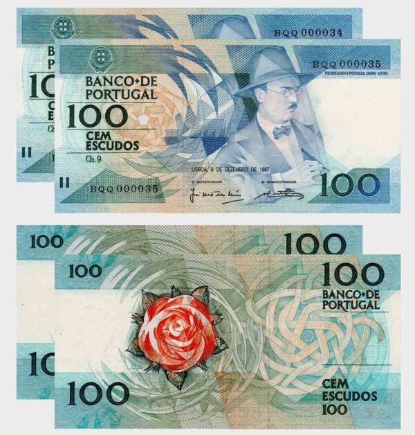1987 - 2x 100 Escudos - S/N...34,35 - Ch.9