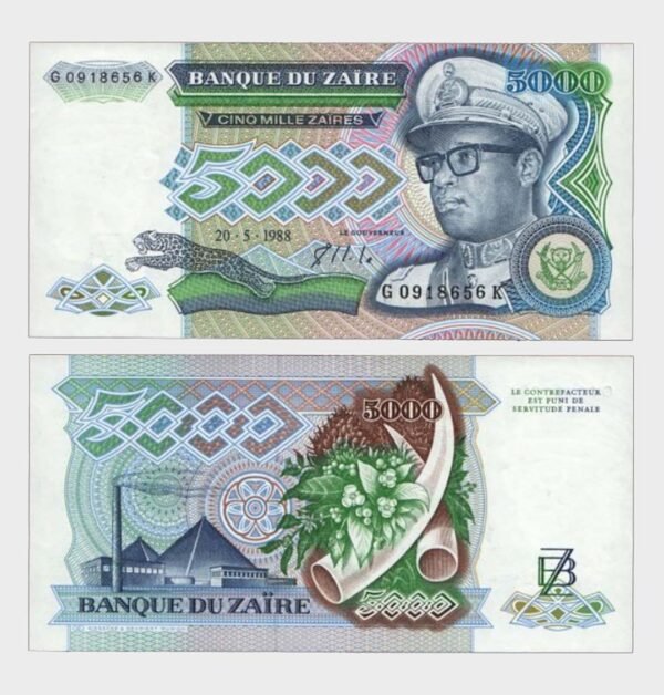 1988 - 5000 Zaires