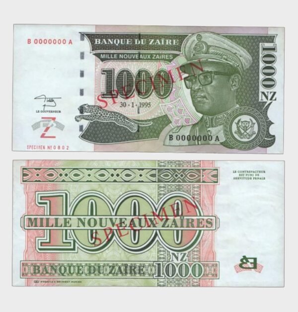 1995 - 1000 Zaires - SPECIMEN