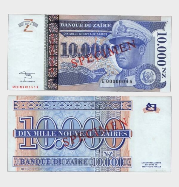 1995 - 10.000 Zaires - SPECIMEN