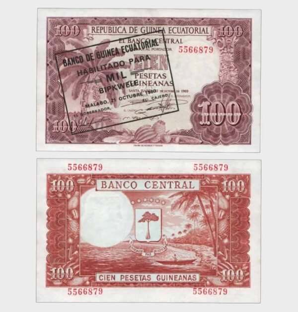 1969 (1980) - 100 Pesetas / 1000 Bipkwele
