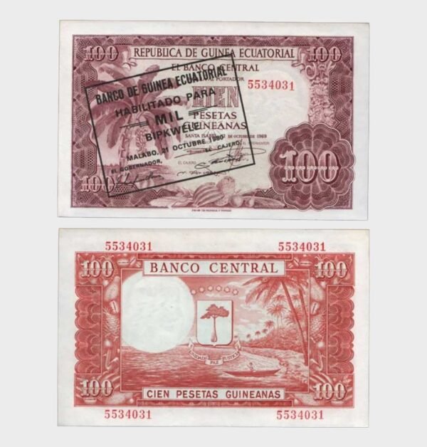 1969 (1980) - 100 Pesetas / 1000 Bipkwele