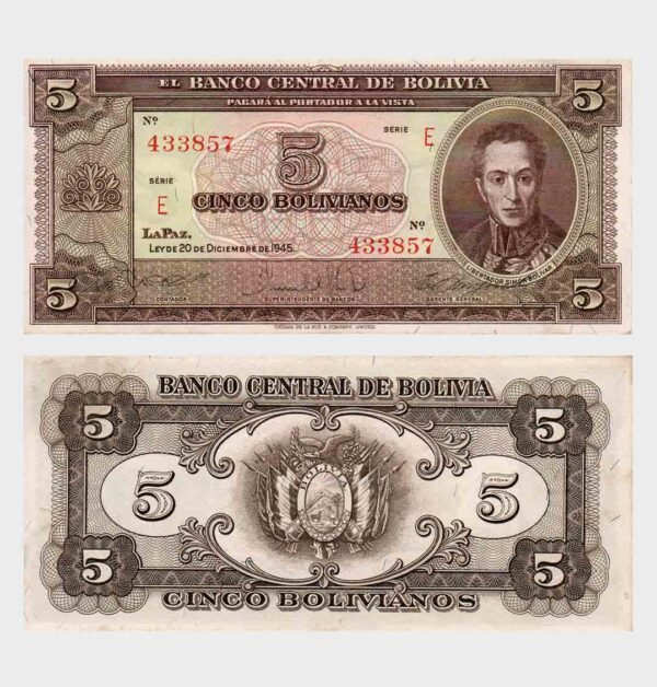 1945 - 5 Bolivianos
