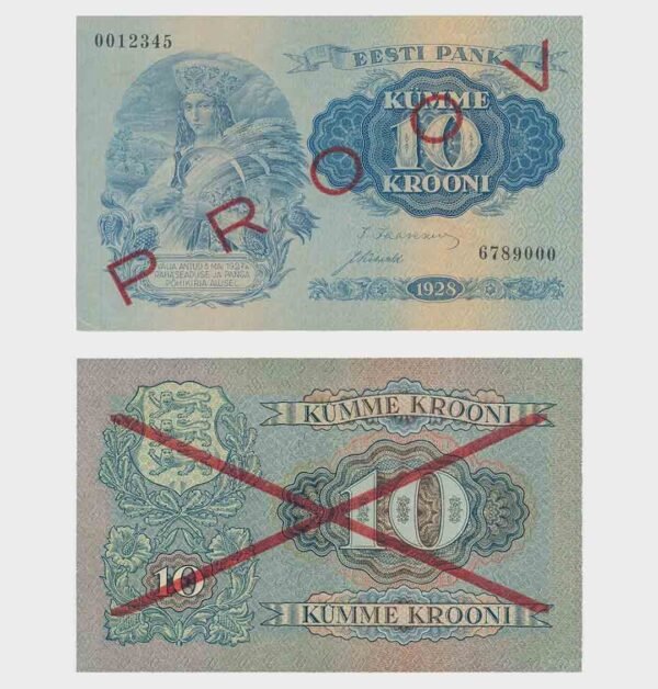 1928 - 10 Krooni - SPECIMEN
