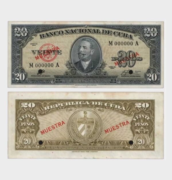 1960 - 20 Pesos - MUESTRA