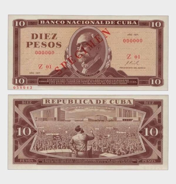 1971 - 10 Pesos - SPECIMEN