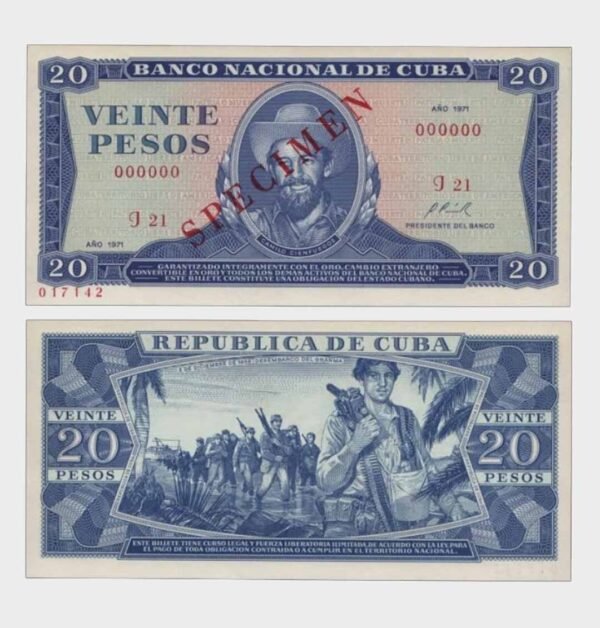 1971 - 20 Pesos - SPECIMEN