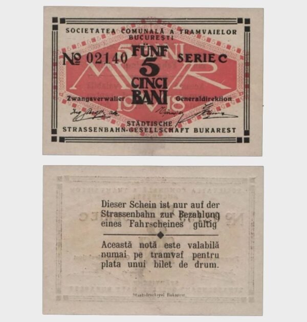 1918 - 5 Bani - S.C.T.B
