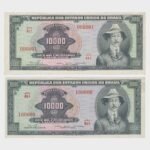 1966 - 2x 10.000 Cruzeiros - S/N : ...001 & ...100