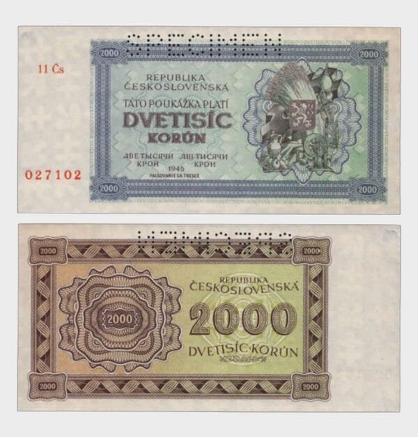 1945 - 2000 Korun - SPECIMEN