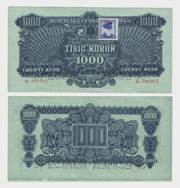 1944 (1945) - 1000 Korun - 2x SPECIMEN