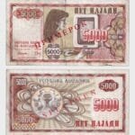 1992 - 5000 Denari - SPECIMEN