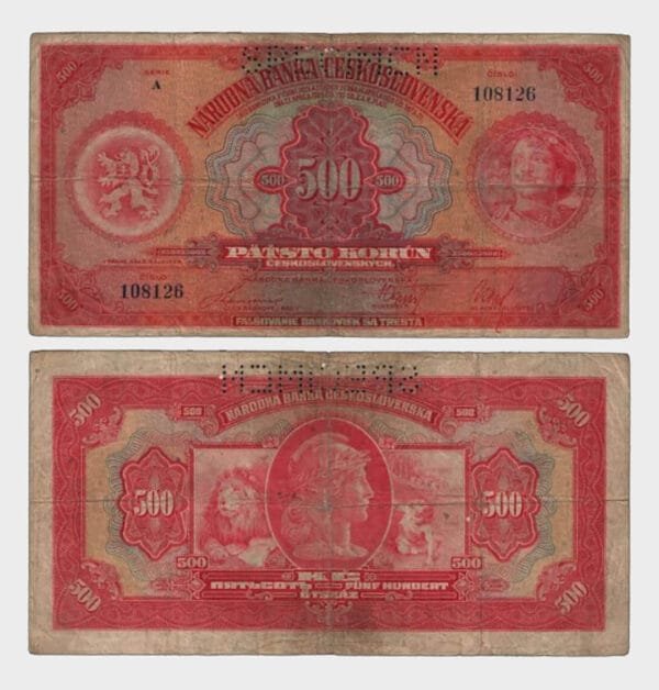 1929 - 500 Korun - SPECIMEN