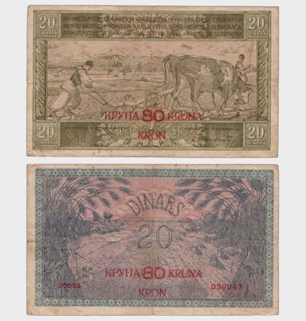 1919 - 20 Dinara / 80 Kruna