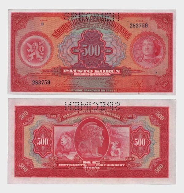 1929 - 500 Korun - SPECIMEN