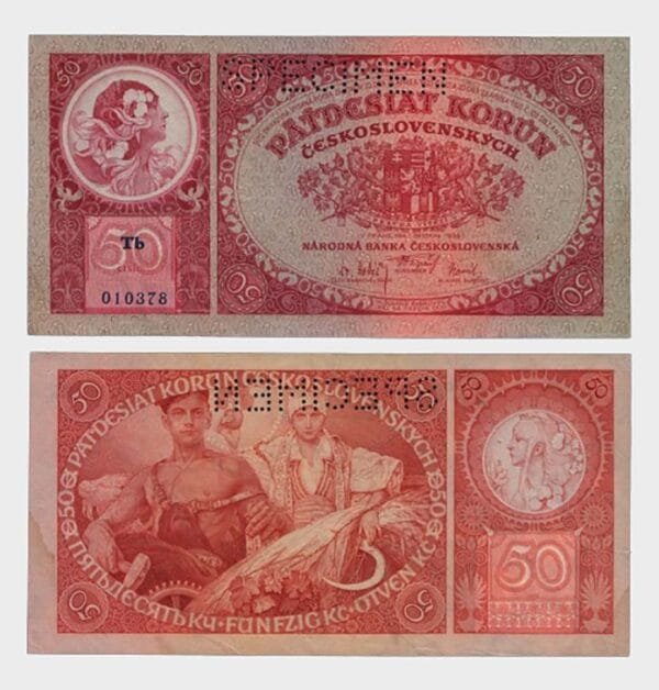 1929 - 50 Korun - SPECIMEN