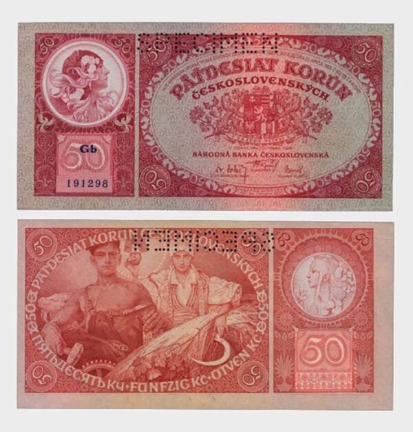 1929 - 50 Korun - SPECIMEN