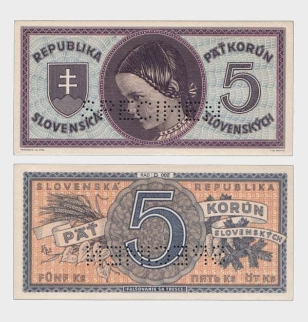 1945 - 5 Korun - SPECIMEN