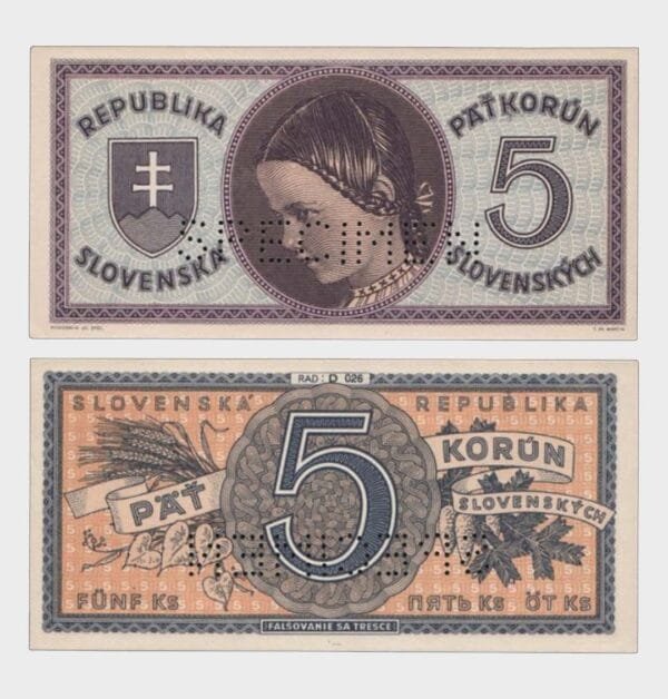 1945 - 5 Korun - SPECIMEN