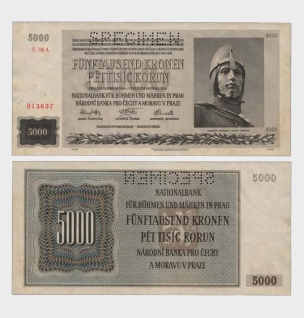 1944 - 5000 Korun - SPECIMEN