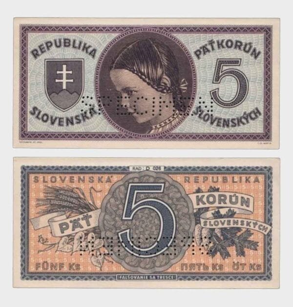 1945 - 5 Korun - SPECIMEN