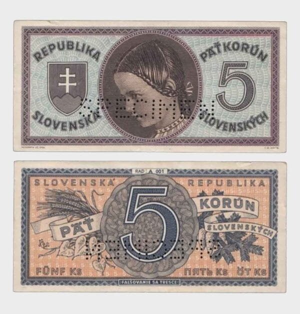 1945 - 5 Korun - SPECIMEN