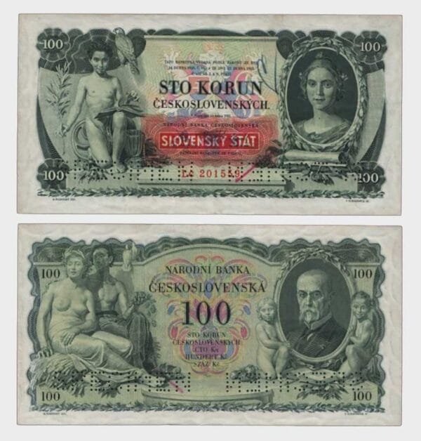 1931 (1939) - 100 Korun - 2x SPECIMEN