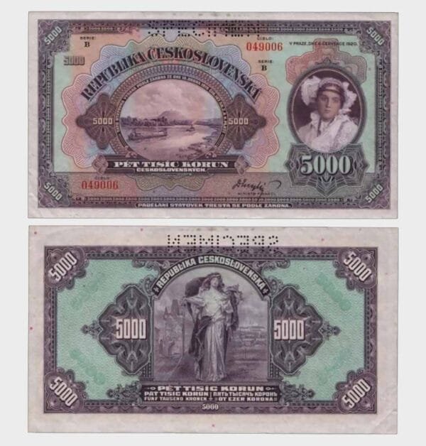 1920 - 5000 Korun - SPECIMEN