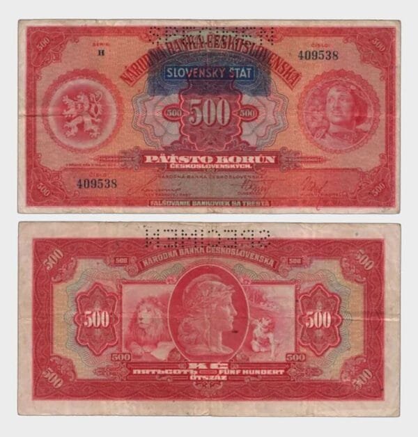 1929 (1939) - 500 Korun - SPECIMEN