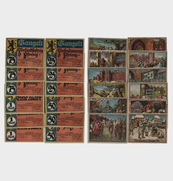 1921 - 12x 25, 50, 75 Pfennig, 1 Mark