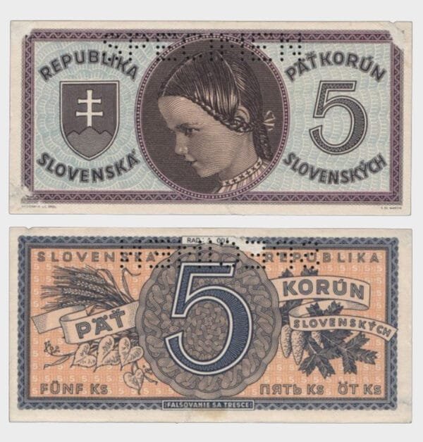 1945 - 5 Korun - SPECIMEN
