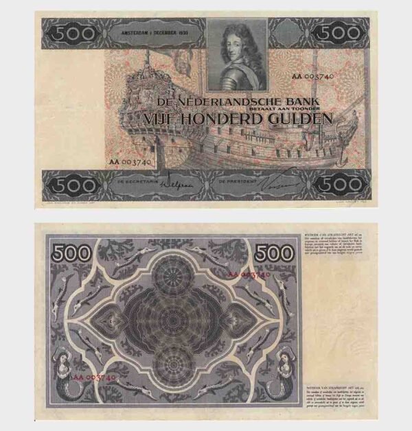 1930 - 500 Gulden - S/N : AA
