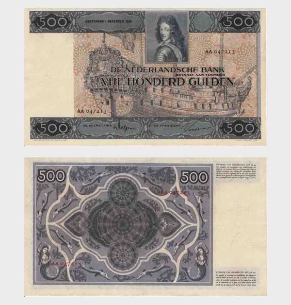 1930 - 500 Gulden - S/N : AA