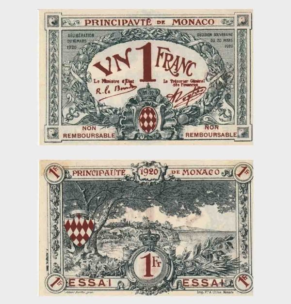 1922 - 1 Franc - TEST / TRIAL