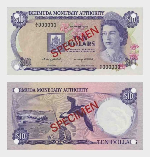 1982 - 10 Dollars - SPECIMEN