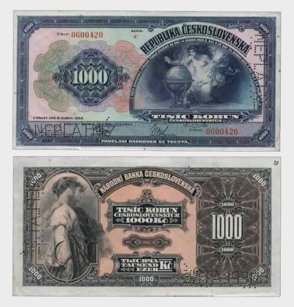 1932 - 1000 Korun - 2x NEPLATNÉ