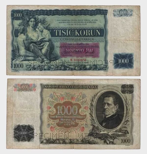 1934 (1939) - 1000 Korun - 2x SPECIMEN