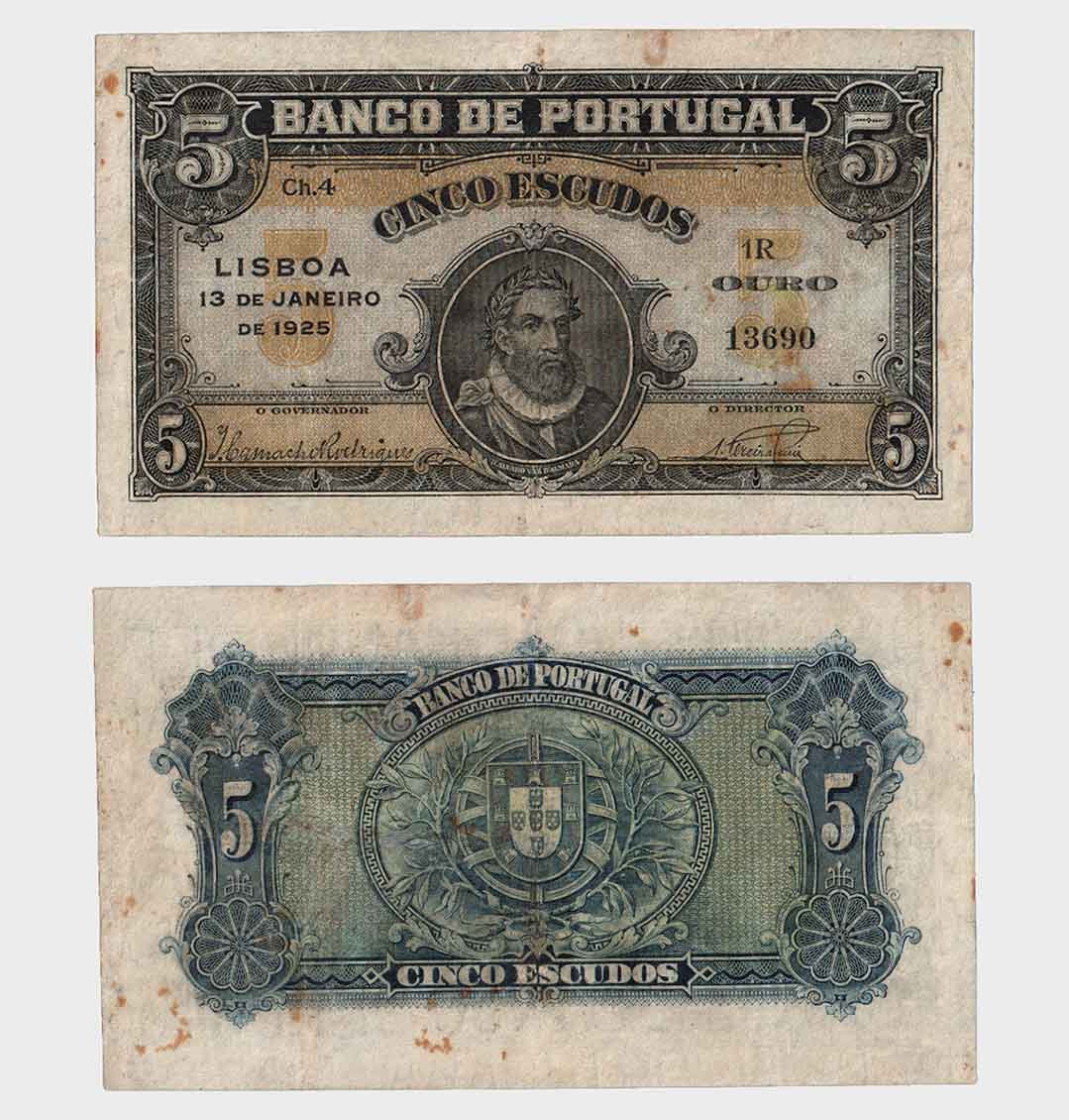 #ED5492 - Portugal 1925 - 5 Escudos - Ch.4 - Image 1