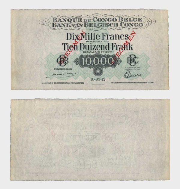 1942 - 10.000 Francs - SPECIMEN