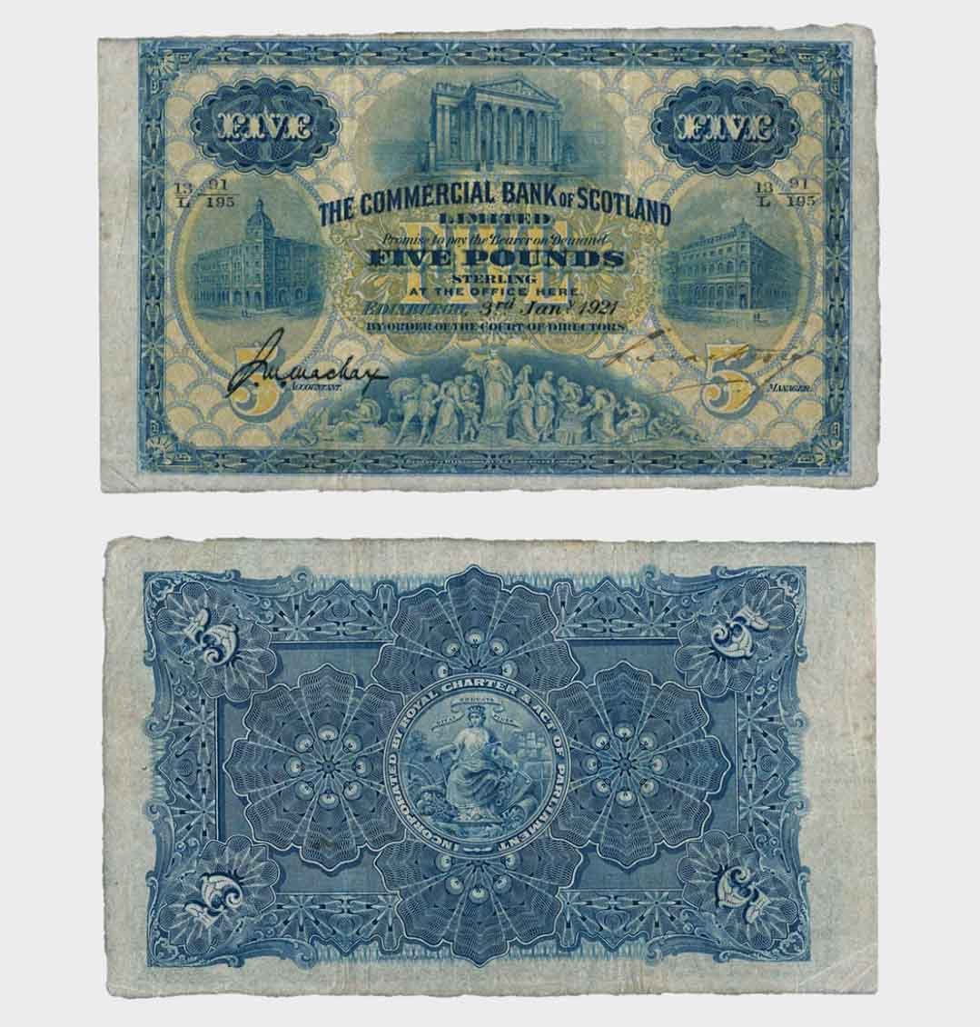 #RS2663 - Scotland 1921 - 5 Pounds - Image 1