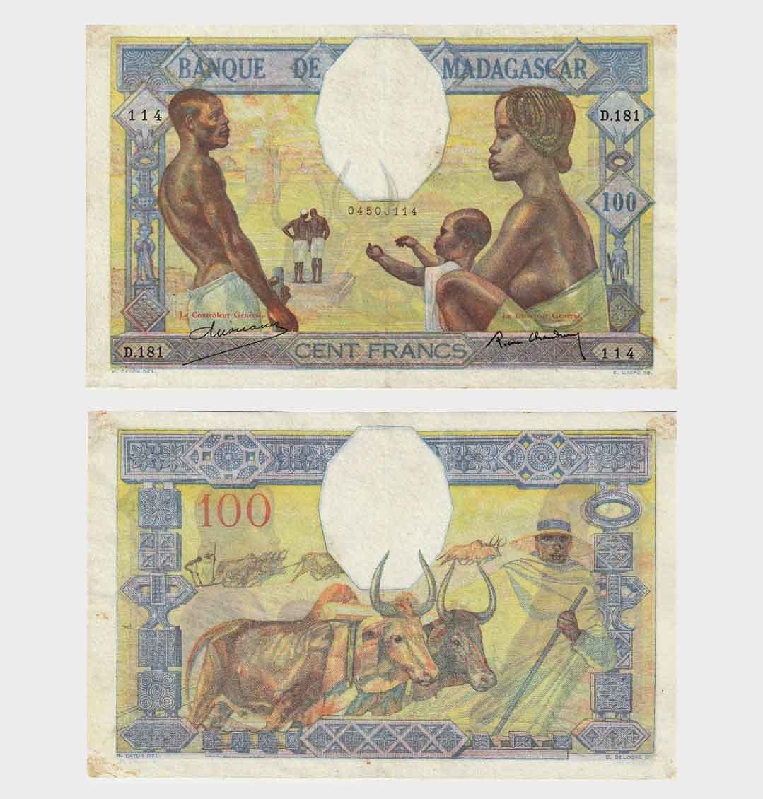 #NH370 - Madagascar 1937 - 100 Francs - Image 1