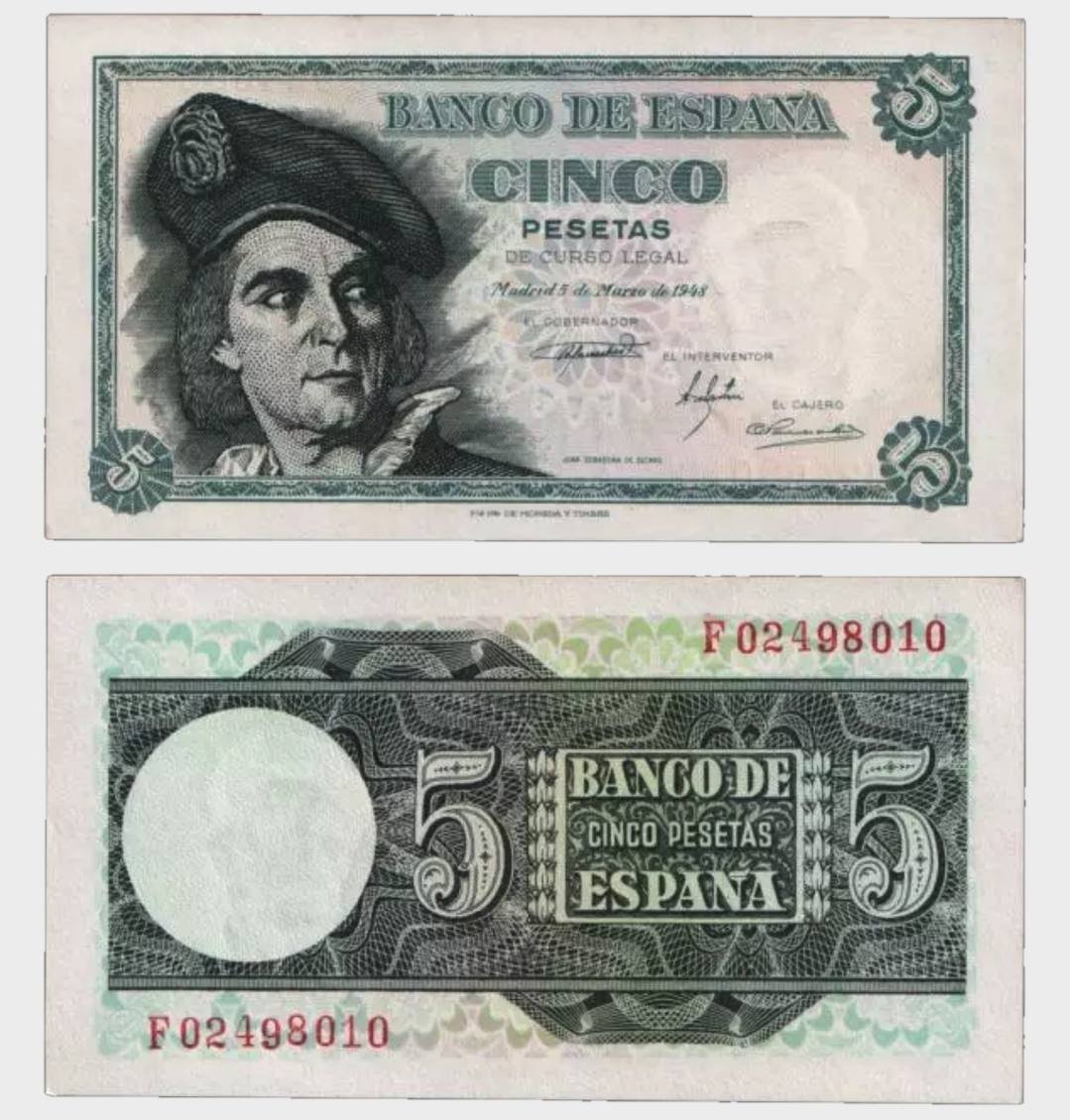 #CO9555 - Spain 1948 - 5 Pesetas - Image 1