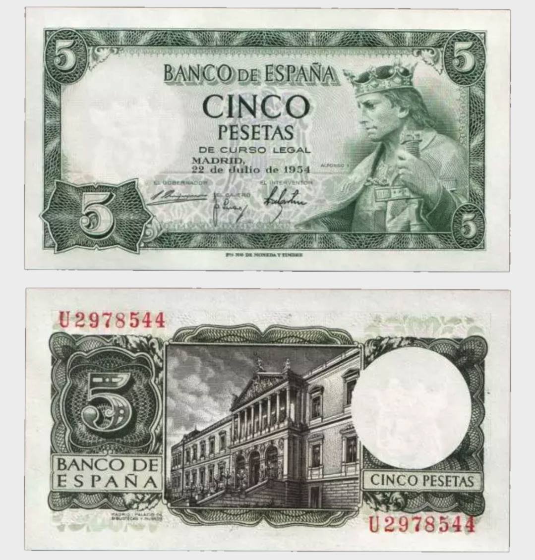 #CO9557 - Spain 1954 - 5 Pesetas - Image 1