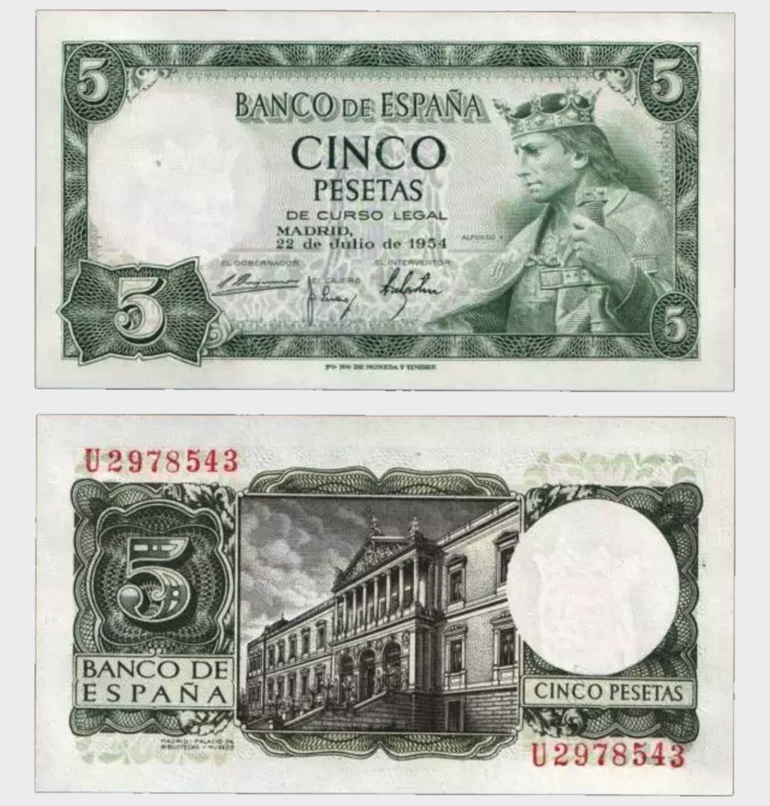 #CO9558 - Spain 1954 - 5 Pesetas - Image 1