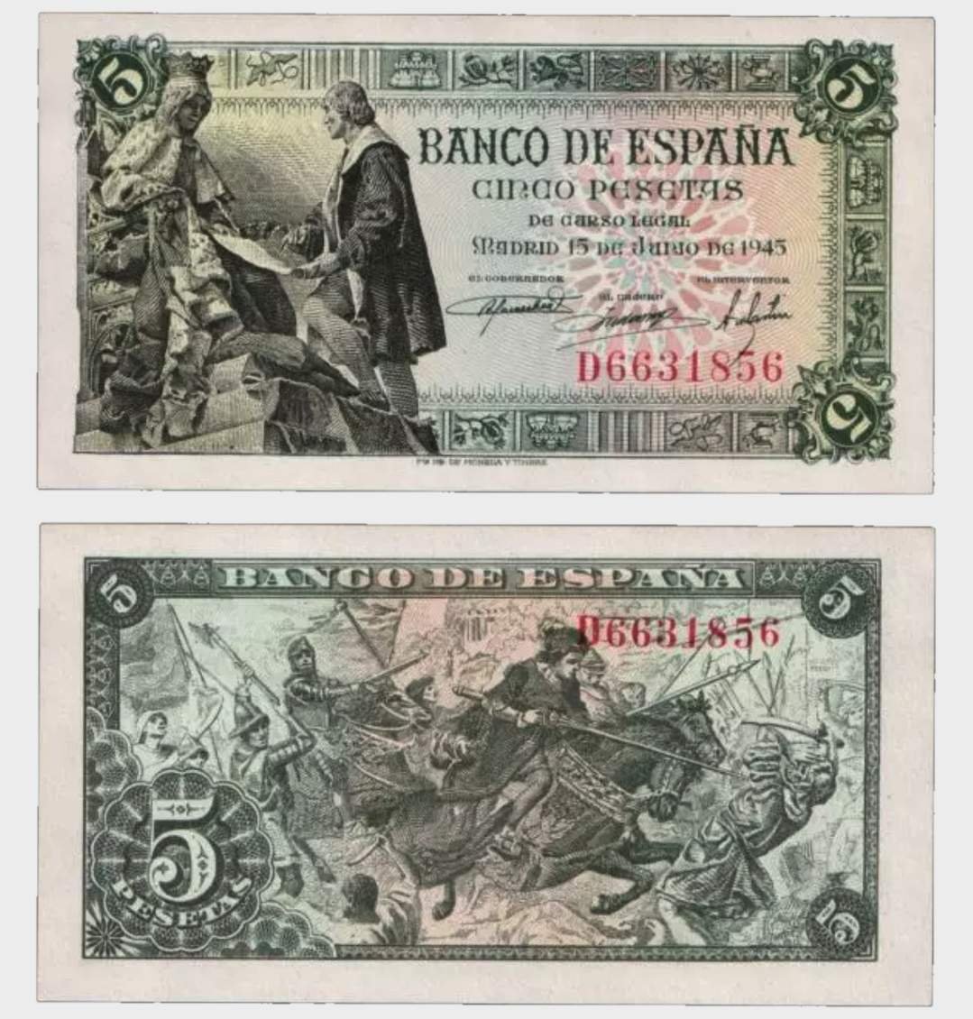 #CO9560 - Spain 1945 - 5 Pesetas - Image 1