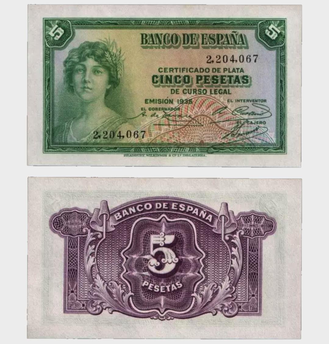 #CO9568 - Spain 1935 - 5 Pesetas - Image 1