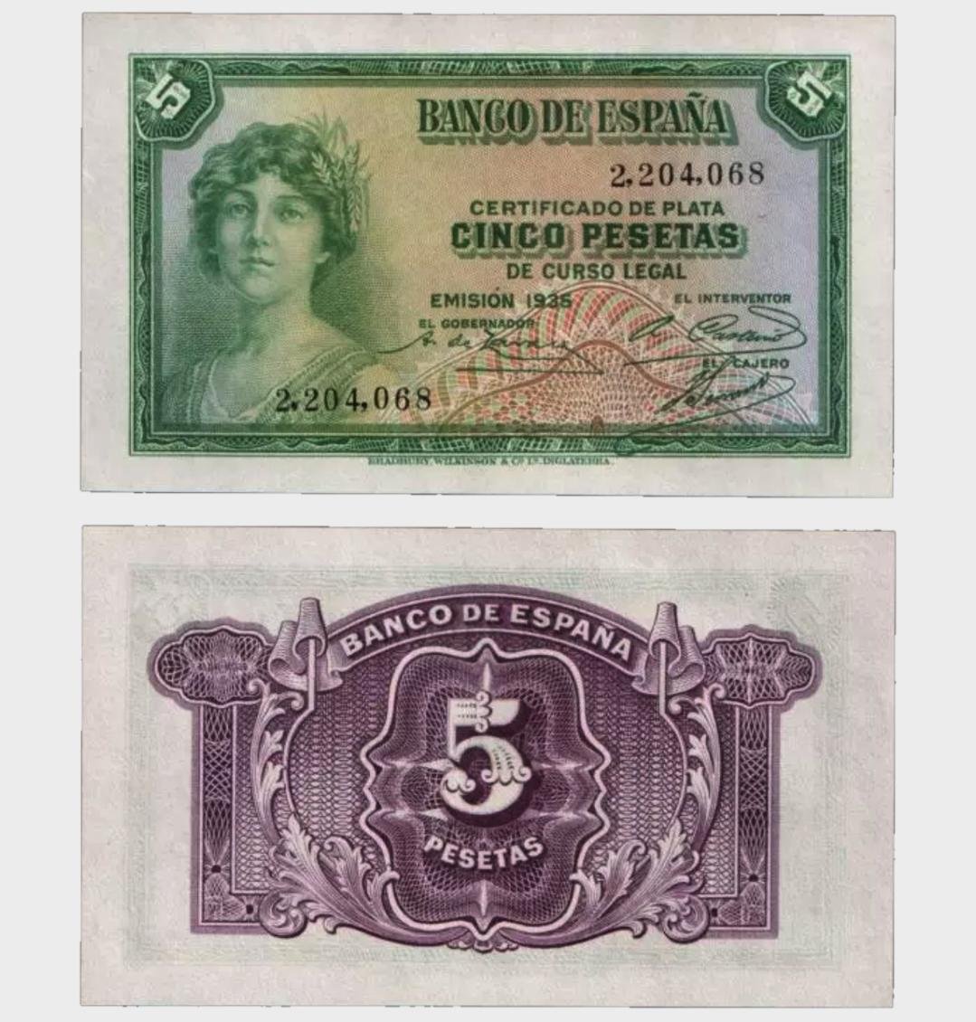 #CO9569 - Spain 1935 - 5 Pesetas - Image 1