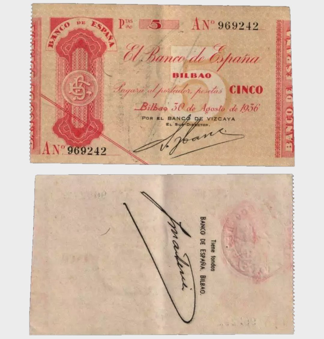 #CO9578 - Spain 1936 - 5 Pesetas - Image 1